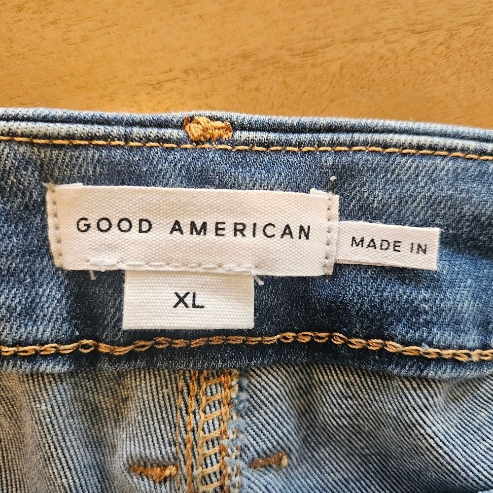 Good American Jeans Women Sz XL GLS478TE Power Stretch PullOn Straight Indigo490 - Picture 6 of 10